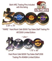 Hard Rock Cafe $3000 and $2000 Top Sales Staff Trading Pins - limited Ed... - £23.50 GBP