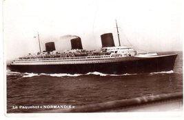 Cruise Ship French Line S.S. Normandie Postcard - £7.09 GBP