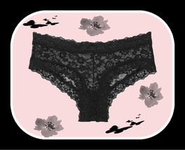 Xs S M L Xl Noir Dk Black All Floral Lace Thelacie Victorias Secret Cheeky Panty - $10.99