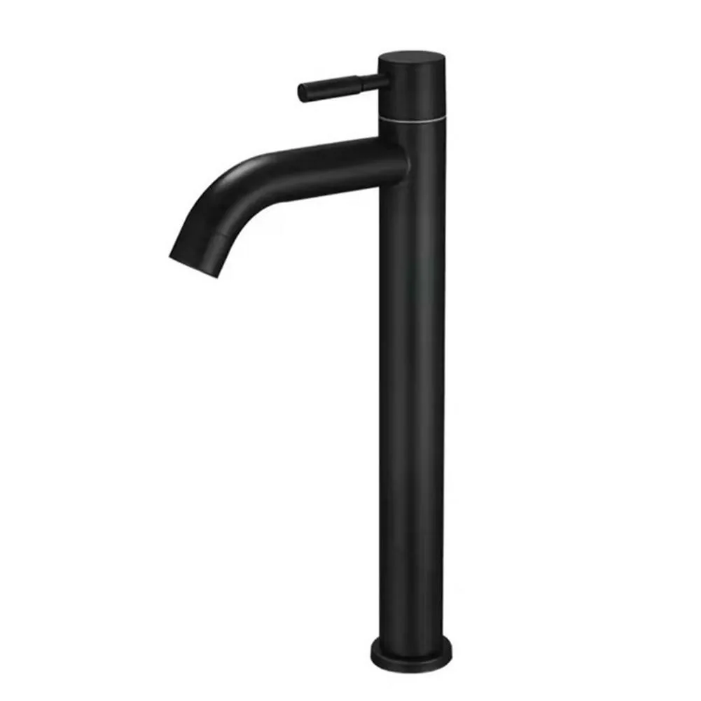 House Home Basin Faucet 304 Stainless Steel Black Single Cold Sink Faucet Bathro - £26.07 GBP