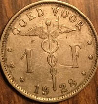 1928 Belgium 1 Franc Coin - £1.67 GBP
