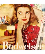 1958 Budweiser Beer Beautiful Woman Advertisement Life Magazine Brewery ... - $34.16 CAD