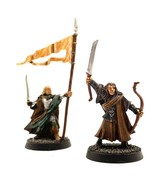 Wood Elf Command 2 Painted Miniatures Ranger Captain Banner Middle-Earth - €44,78 EUR
