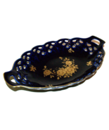 Bareuther Waldsassen Echt Cobalt Bavaria Germany Oval Porcelain Fruit Bowl - $35.47
