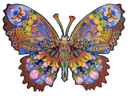 New Animal Butterfly Shaped 460 Pieces Wooden Jigsaw Puzzle 23.6 x 16.9&quot; - £108.98 GBP