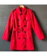 Lands&#39; End Red Rain Trench Coat Short Double Breasted Belted - Women&#39;s S... - $903.42 MXN