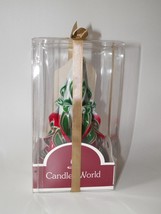 Ribbon Candy 8&quot; Carved Christmas Candle Handcrafted Retro - £26.05 GBP