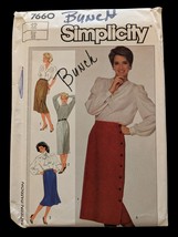 7660 Simplicity SKIRT 1980s Slim Straight Back Zipper Size 12 Complete C... - $4.78