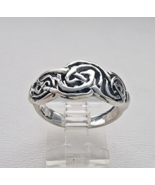 VINTAGE 925 STERLING SILVER CELTIC KNOT BAND RING SIZE  8.75 - €33,37 EUR