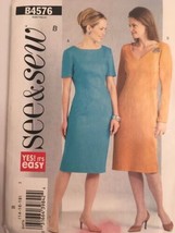 Butterick See &amp; Sew Pattern B4576 Misses Dresses Straight Cut Fitted 14-16 Uncut - £3.13 GBP