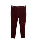 J Crew Womens Pants Size 29 Maroon Velour Skinny Pockets Stretch 30&quot; Ins... - £22.71 GBP