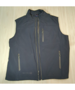 Free Country Men&#39;s navy blue gray fleece lined 3X outdoor vest toggle waist - $19.79