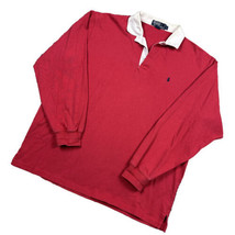 Vintage Polo Ralph Lauren Rugby Shirt Mens Large 25x30 Red Padded Blue Pony - £23.66 GBP