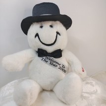 Smiley Face Millennium Tickle Wiggle Welcome 2000 Snowman Plush 14&quot; Good Conditi - £9.94 GBP