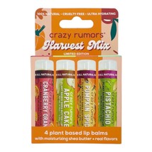 Crazy Rumors Harvest Lip Balm 4-Pack Mix (Cranberry Orange, Apple Cake, Pumpkin  - £30.03 GBP