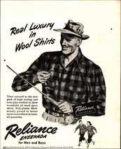 Reliance Ensenada for Men and Boys 1946 Small PRINT AD 5x6 Wool Shirts Fishing - £20.14 GBP