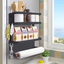 Dr.Betree Magnetic Spice Rack for Refrigerator Magnetic Paper Towel Holder Shelf - £27.45 GBP