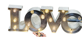 Marquee Valentines Galvanized Light up Letters “Love” Sign 15x5x2inches - £80.31 GBP