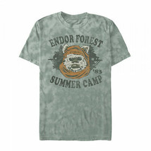 Star Wars Ewok Endor Forest Camp Crystal Wash T-Shirt Green - £15.63 GBP