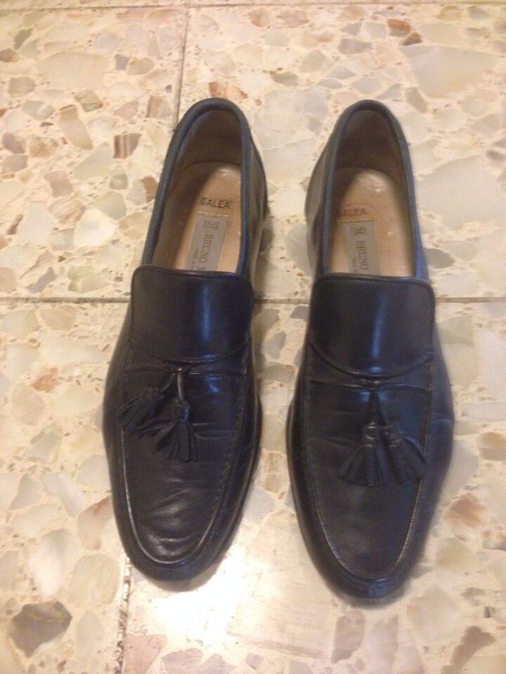 Bruno Magli Galea Hommes US 7.5 Noir Mocassin Fabriqué En Italie - $84.67