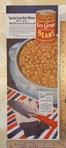 Vintage Print Ad Van Camps Beans Time for Victory Garden Wartime 13.5&quot; x... - $14.69