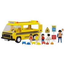 Playmobil School Bus with Figures &amp; Acessories - Geobra 1977 - £21.78 GBP