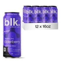 blk. Natural Alkaline Mineral Sparkling Water Elderberry Flavored 12 Pack - £29.08 GBP