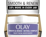 Olay Smooth &amp; Renew Retinol Face Moisturizer, 2 oz Fragrance Free Night ... - £30.46 GBP