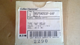 Cutter-Hammer 9575H2537-107 Series A &quot;AA&quot; Relay poles-1N.O.-1N.C. Coil-2... - £7.66 GBP