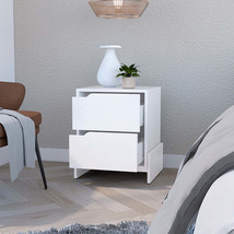 Brookland Nightstand - White Bedside Table w/ Drawers - $131.99