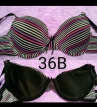 ✔️Colorful Striped Design Lightly Lined Padded Size 36B - £9.06 GBP