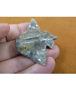 Y-STI-31 STINGRAY Sting Ray raja carving gray tan stone SOAPSTONE PERU l... - £7.46 GBP