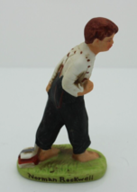 Vintage Dave Grossman Norman Rockwell Boy Walking With Books Ceramic Figurine - £7.46 GBP