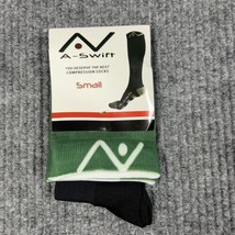 A-Swift Compression Socks Women (7-9.5) Men (6-8) Size SMALL Green Black... - $12.86