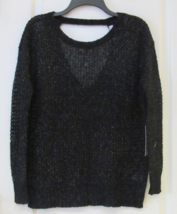 JLO Jennifer Lopez Scoopneck Long Slv Sweater Black Tie Womens Sz XS NWT... - $345.76 MXN