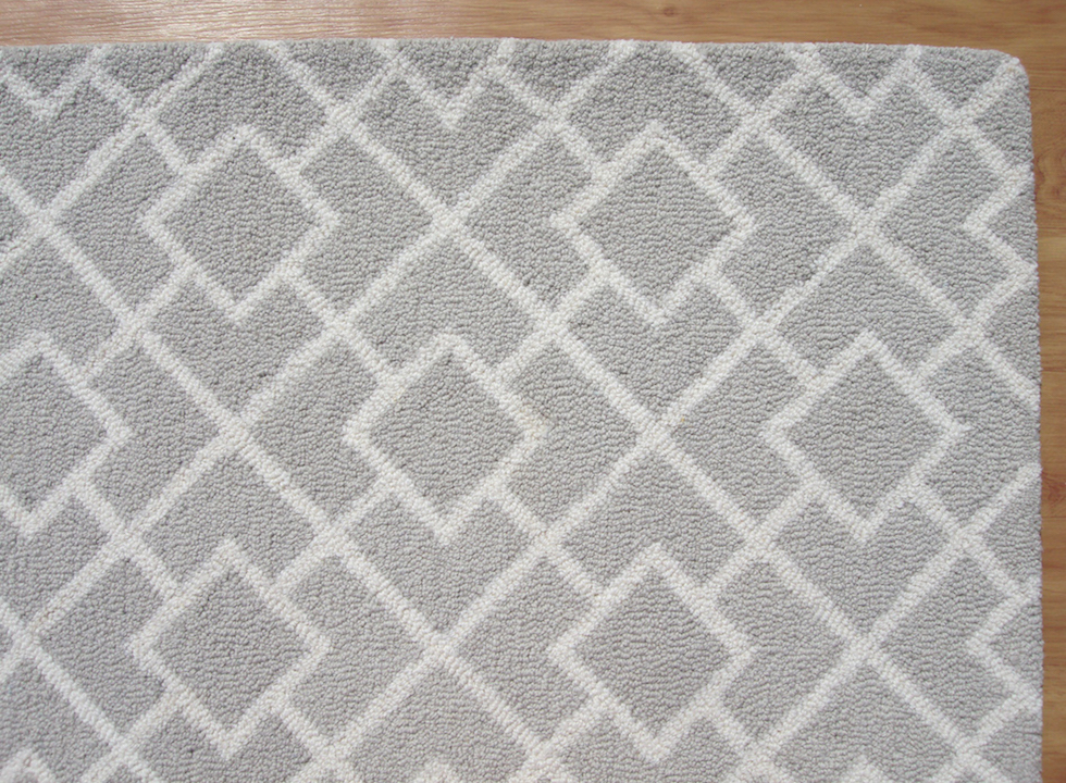 Geometric Style Modern Grey Loop Area Rug - 4' x 6'