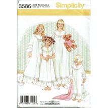 Simplicity Sewing Pattern 3586 Nightgown Slippers Girls Size XXS-S - $10.79