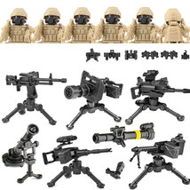 Mlitary Building Blocks Solider Figures Gifts Weapons Machine Guns #F1-T - $475.72 MXN