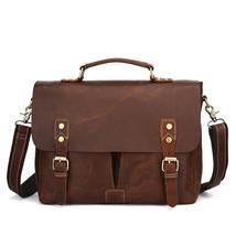 2022 New Men Handbag Business Satchels Leather Leisure Soft Cowhide Shoulder Mes - £132.77 GBP