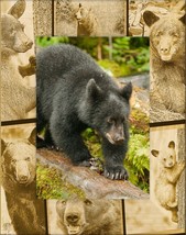 Black Bear Laser Engraved Wood Picture Frame Portrait (8 x 10) - £42.23 GBP