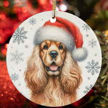 Merry Xmas English Cocker Spaniel Dog Santa Winter Christmas Ornament Gi... - $15.79