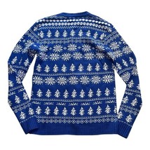 33 Degrees Men Blue Ugly Christmas Sweater Elf Dog Boston Terrier Size S NWT image 5