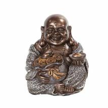 PTC 4 Inch Happy Buddha Holding Money Bag Buddhism Resin Statue Figurine - $29.89