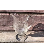 Antique EAPG Doyle Atterbury DRAPERY LACE Creamer Glass Pitcher c.1870 - £15.54 GBP