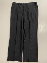 VTG Hickey Freeman 36 x 30 Charcoal Wool Twill Flat Front Cinch Waist Trousers - $49.99