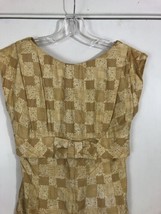 Vintage 1950&#39;s empire style classic dress bow front side slit hand made Sz Small - £37.23 GBP