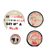 4 Risqué Pinbacks Very Not Politically Correct Large one is 3 Inches Dia... - €40,31 EUR