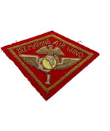1st Marine Air Wing Red &amp; Gold Embroidered 4.5&quot; Patch Original Vintage W... - £129.48 GBP