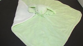Blankets & Beyond Bunny rabbit Security Blanket green white zigzag underside  - $20.04