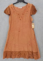 Raya Sun Women Ss Dress Sz 2X Burnt Sienna Animal Print Sleeves Pleat Floral Nwd - £7.82 GBP